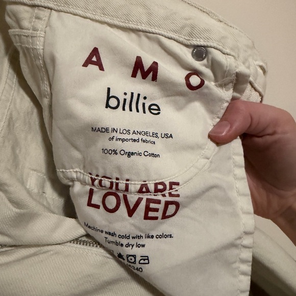 AMO Billie wide straight jean in Sandstone - organic cotton high mid rise sz 28 - Picture 7 of 11